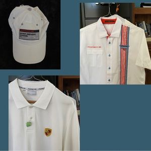 BUNDLE (3) PORSCHE Attire: (2) polo shirt (L/XL) + (1) cap/hat (OS)